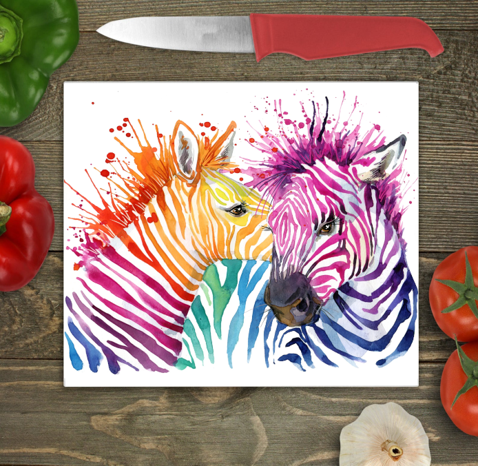 Zebra Glass Chopping Board, Zebra Glass Chopping Board - Click Image to Close